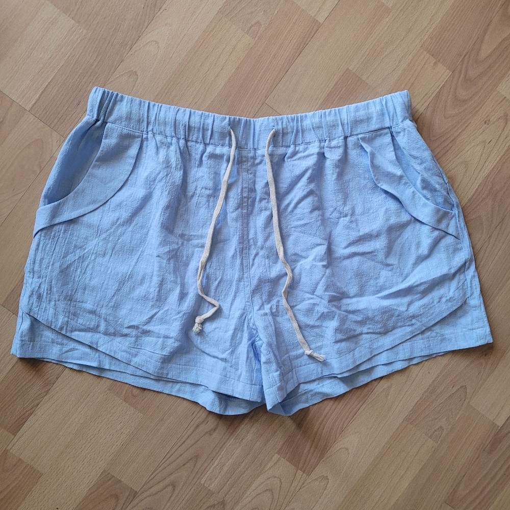 100% Cotton Light Blue Women's Shorts